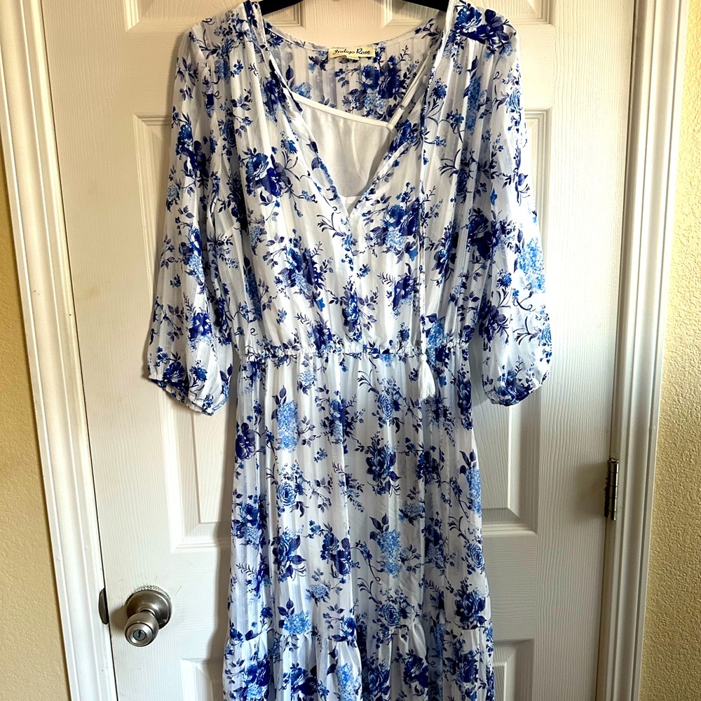 Pastel floral print mid dress